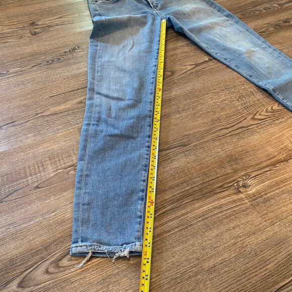AGOLDE Sophie Medium Wash Skinny Jeans Preppy Distressed Frayed Women's size 27 - Picture 5 of 9